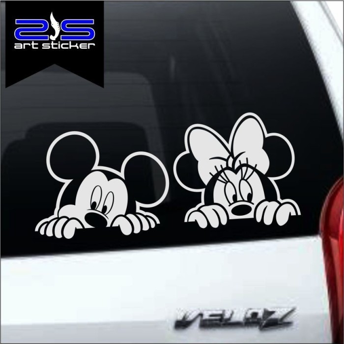 

Wrap* Stiker Mobil Mickey Minnie Tempel Di Kaca Belakang Car Decal Wrap Skin Stiker Garksin CUSTOM Gratis (2pcs)