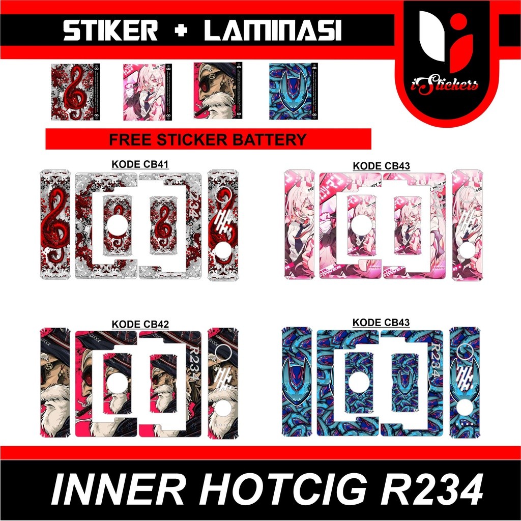 

Wrap* Inner Baterai Hc R234 Req Wrap Skin Stiker Garksin CUSTOM Gratis (2pcs)