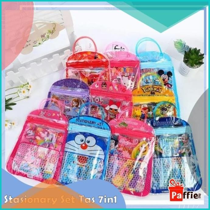 

Stasionary Set Tas Alat Tulis 7 in 1 Anak Sekolah Motif Kartun Pensil