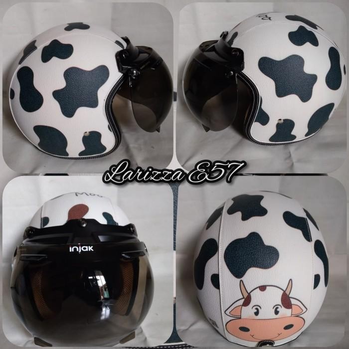 Helm Bogo Retro Dewasa Motif Moo Sapi