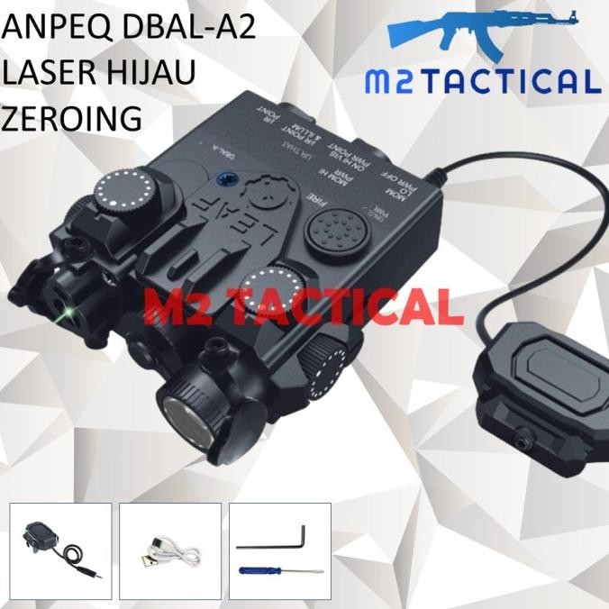 DBAL-A2 Anpeq Senter Flashlight Tactical Nylon Laser Hijau Zeroing + Senter + Tali Switch - Laser Hi