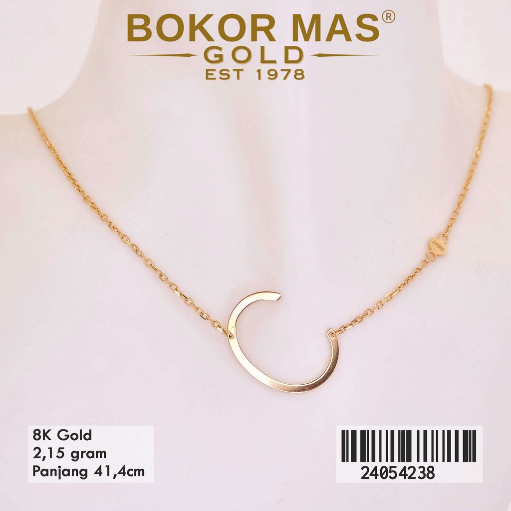 BokorMas Gold Kalung Huruf C Variasi Tanpa Permata Emas Asli kadar 8K karat 24054238