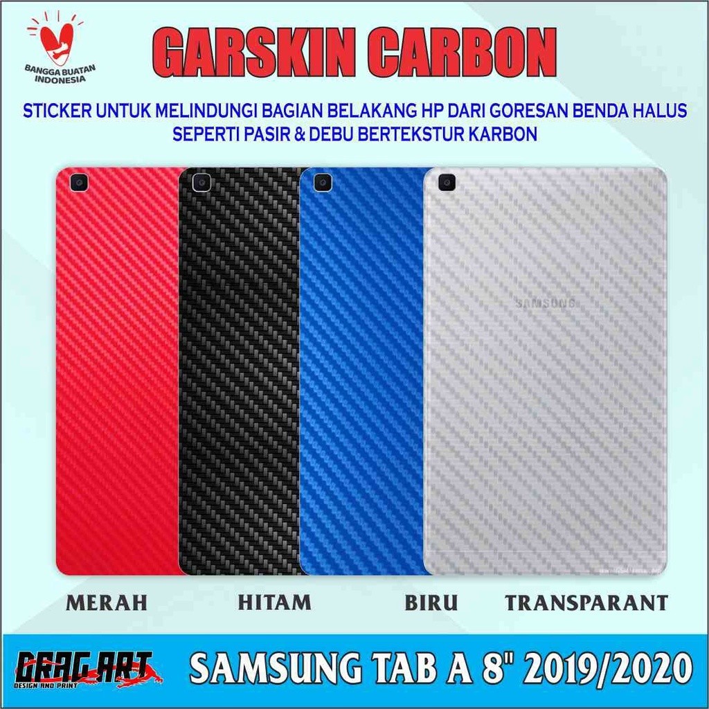 

Wrap* Karbon Samsung Tab A 8 2019 With S Pen Wrap Skin Stiker Garksin CUSTOM Gratis (2pcs)