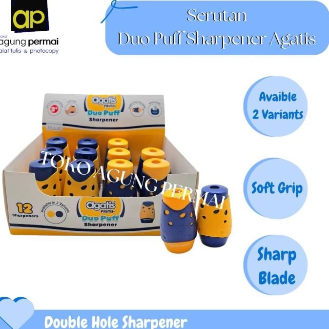 

Premium !! Serutan Pensil Agatis Duo Puff 2 Hole