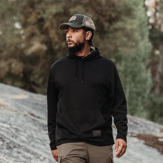 GRNT Waffle Top Outdoor Hoodie Black 100% Original - Jaket Gunung Pria Branded [terbaik]