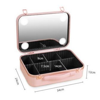 Tas Koper Jinjing Lampu LED Tempat Alat Make Up Kosmetik Kecantikan GM