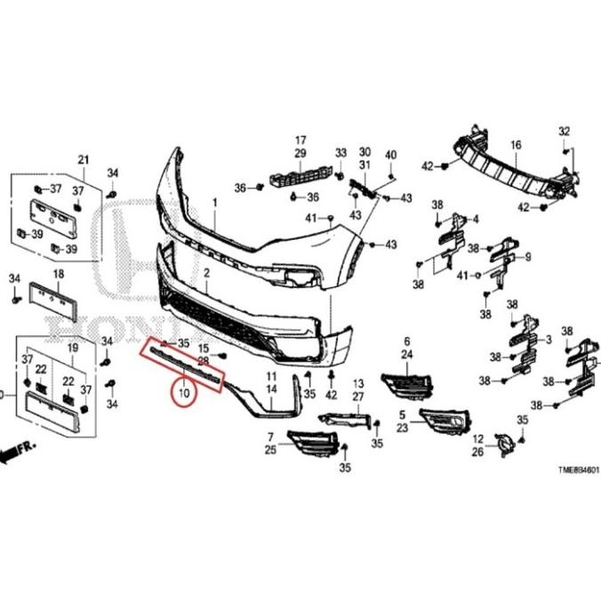 List Chrome Bemper Depan tengah CRV RW turbo facelift tahun 2021-2022