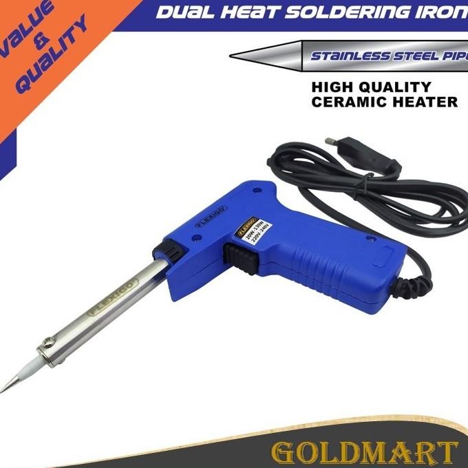 

Tersedia Solder Gun Listrik Dual 20 -130 Watt Flexigo Dual Heat/ Soldering Iron