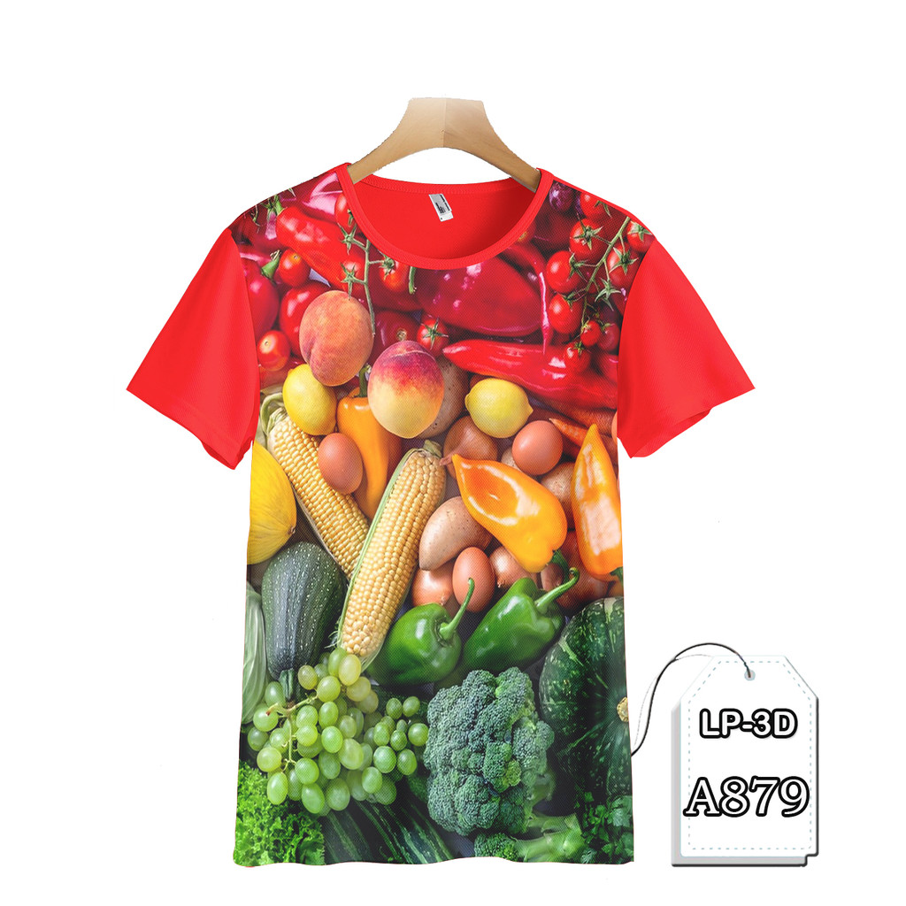 Baju Unik Motif Buah Sayuran Kaos Pria dan Anak Printing 3D #LP3D-A879