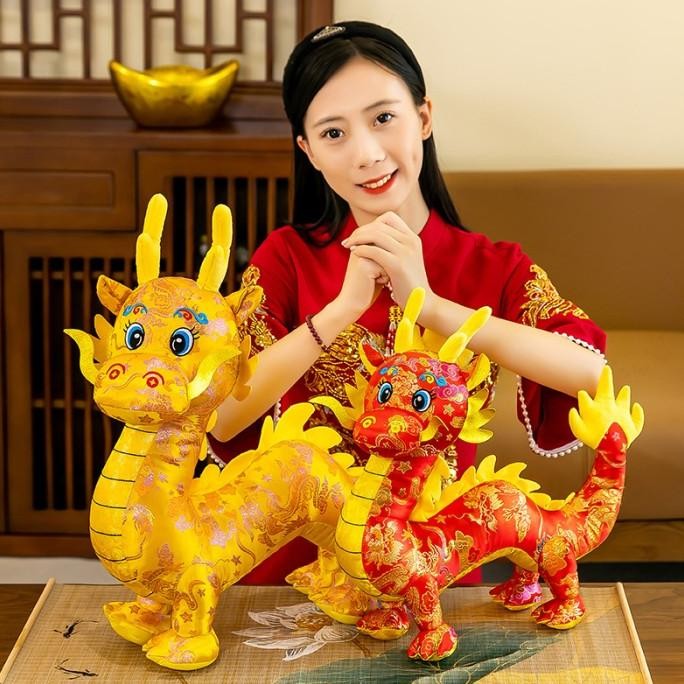 acc Boneka Naga 2024 Dragon Plush Toy Boneka Kain Sequin Naga Gliter Murah