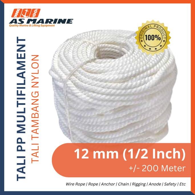 

Terlaris! Tali Tambang Nylon / Tali Nilon / Tali Plastik Pp Multifilament 12 Mm