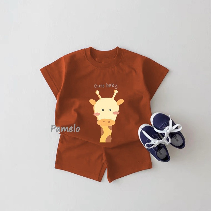 Baju Muslim Anak Pamelo.id Set Anak Cute Jerapa / Fashion Anak / Stelan baju anak / Korea Style /
