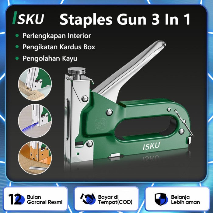 

ISKU Metal Tacker Professional - 3 in 1 Staples Stapler/Staples Gun