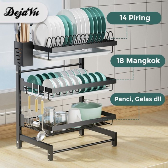 Terlaris Dejavu Rak Piring Gantung Rak Susun Penyimpanan Peralatan Dapur Hrm112