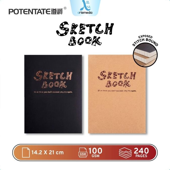 

POTENTATE SKETCHBOOK EXPOSED BOUND SOFT COVER BUKU SKETSA