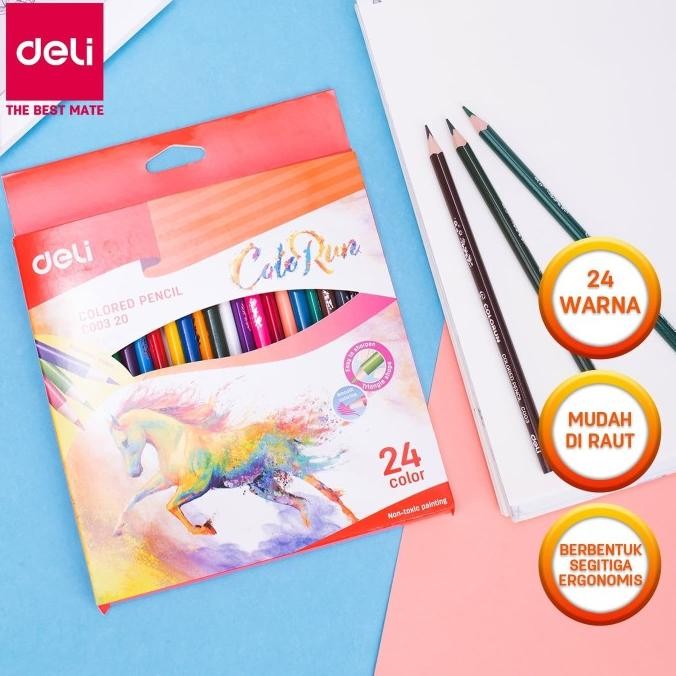 

DELI - EC00320 / PENSIL WARNA ANAK ISI 24 PCS / PERALATAN SEKOLAH