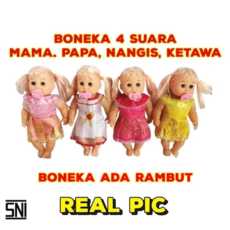 CUCI GUDANG  BANTAL & BONEKA TERMURAH Mainan Boneka Bayi Dot Empeng Suara Menangis Mama Papa Lucu