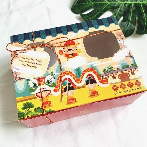 

CR - (10 Pcs) Gift Box Dus Toples 350gr isi 2 Edisi Imlek CNY Kardus Kotak Kue Kering Packaging Hampers Sincia TERLARIS