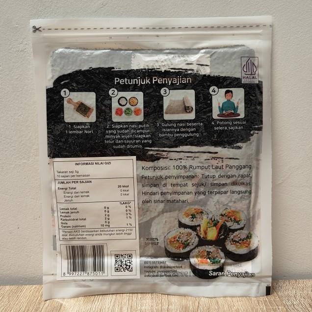 

Uhi N Gold 20 Lembar Rumput Laut Eaweed Java Food 20