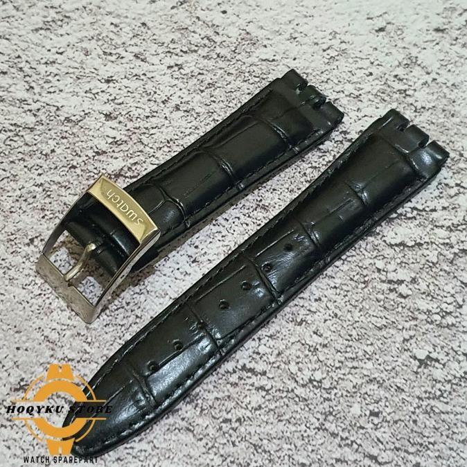 Strap Tali Jam Tangan Swatch Kulit 17Mm 19Mm 21Mm Swatch Leather Strap Original Terlaris