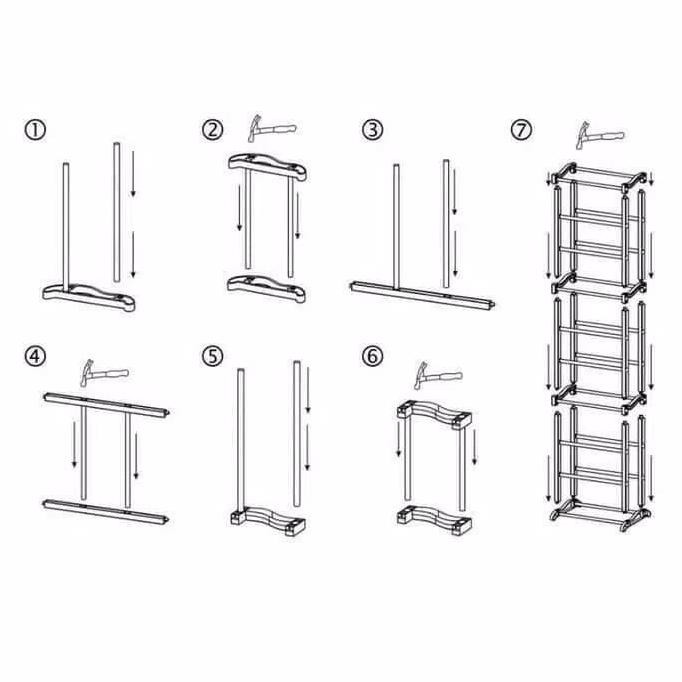 RAK JILBAB BESI SEPATU HIJAB KERUDUNG DISPLAY TOKO PUTIH GGS