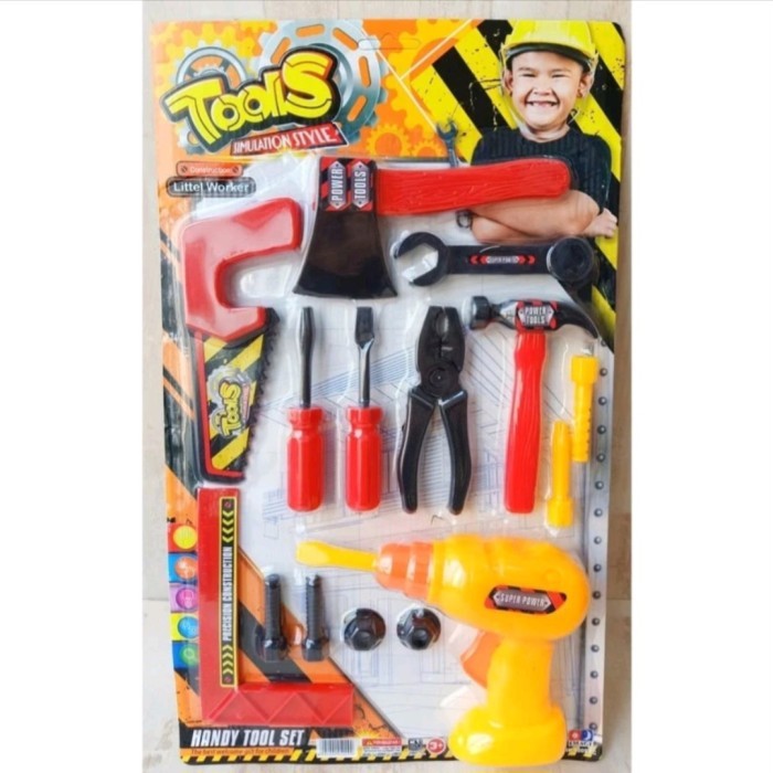 

Mainan Anak Tool Set Tukang Tukangan Obeng Tang Bor Arsitek