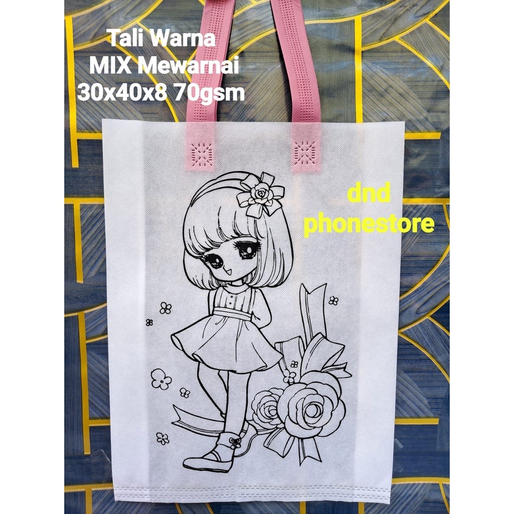 

Tas Ransel Tahan Lama 1 PCS - Goodie Bag Spunbond Tali MIX Warna Mewarnai 30X40X8 Ketebalan 70gsm