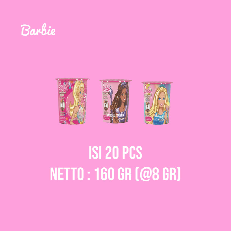 

GROSIR - BARBIE CHOCOLATE MINI 20 X 8 GR RASA COKELAT BISKUIT STICK BY JADOEL_SNACK