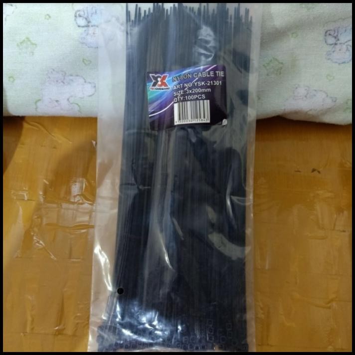 

TERMURAH TALI TIS / KABEL TIS / CABLE TIS HITAM 20CM (3 X 200MM) /100PC !