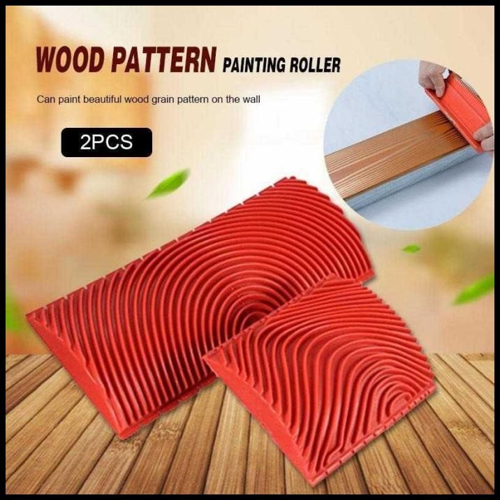 

Alat Pembuat Pola Kayu Cat 2 Pcs / Roller Wood Desain Painting