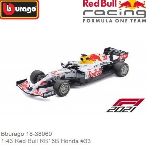 Terlaris Bburago 38060 Red Bull Rb16B Honda Tribute F1 2021 1:43