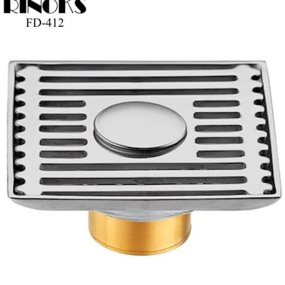 Saluran pembuangan mesin cuci floor drain RINOKS FD-412 Stainles