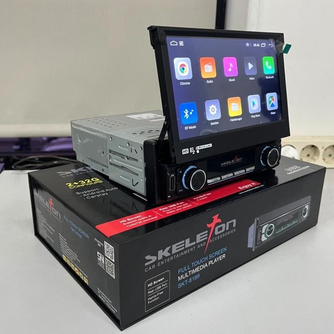 Head Unit Android Single DIN SKT-8189 Sliding In-Dash Skeleton