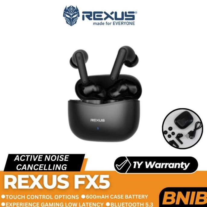 

PROMO REXUS FX5 EARPHONE HEADSET TWS / TWS REXUS FX 5 EARBUDS WIRELESS BLUETOOTH