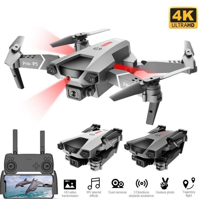 Drone P5 Pro Fpv Dual Kamera 4K Drone Anti Nabrak Obstacle Avoidence Original Terlaris