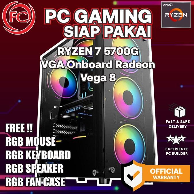 

PROMO PC GAMING & DESIGN RYZEN 7 5700G 16GB RAM FULLSET SIAP PAKAI