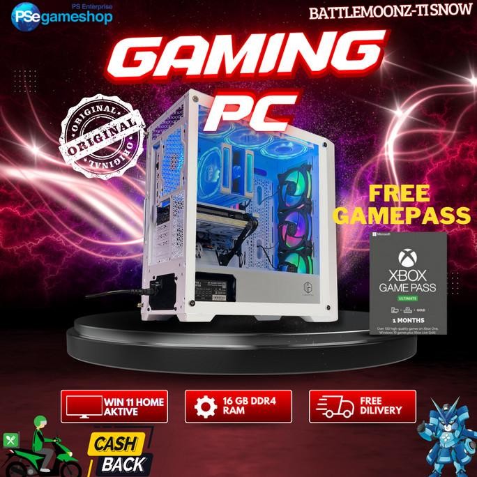 

PROMO GAMING PC AMD RYZEN 5 5600 RAM 16 GB GARANSI RESMI / PC RAKITAN EK GAMING BATTLEMOONZ-TI SNOW / PELADN GEFORCE / FULLY LOADED