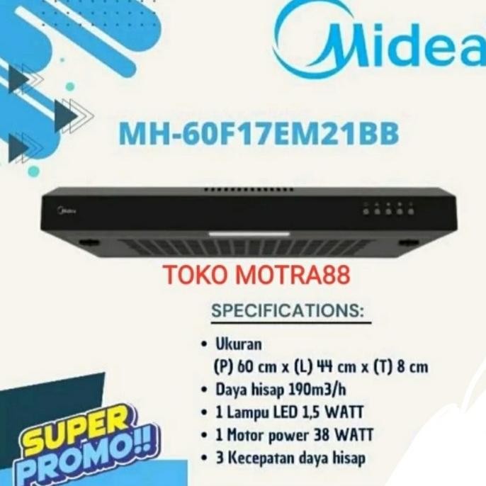 

PROMO COOKER HOOD MIDEA MH 60 BLACK SLIM HOOD TERBARU HITAM