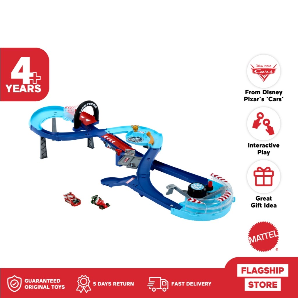 Disney And Pixar Cars Grc Jumping Raceway Playset - Mainan Trek Mobil Balap