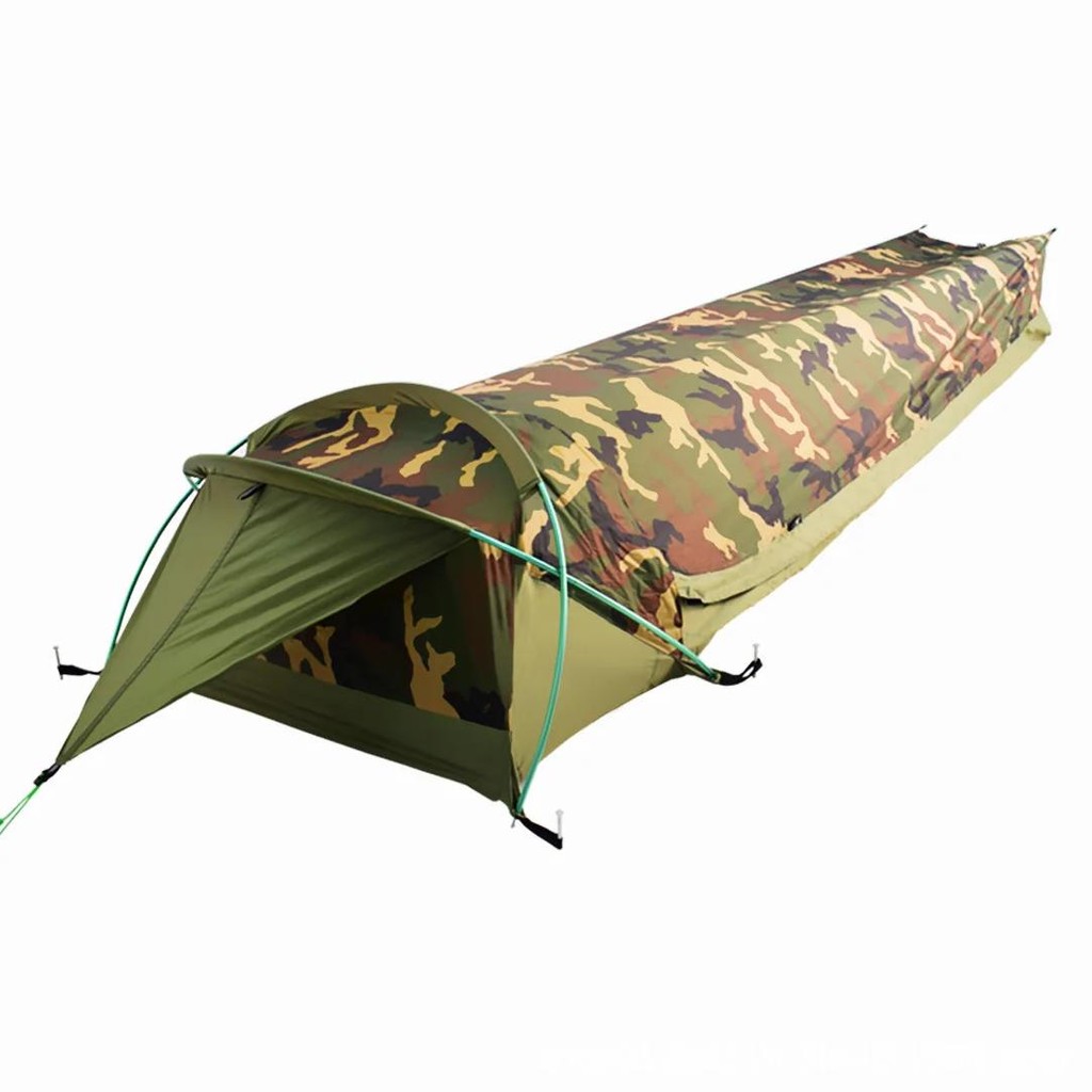 portable waterproof camouflage tunnel tent thickened single person light tunnel tent camping windpro