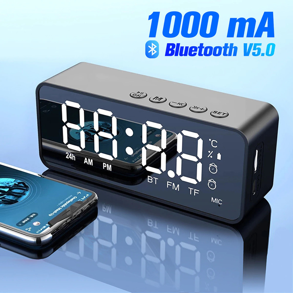 

Bannixing Jam Alarm Clock with Bluetooth Active Speaker TF AUX FM - G50