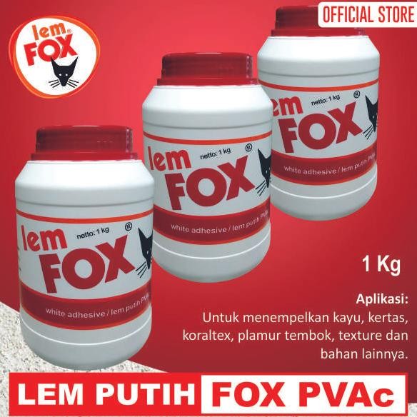 

Lem Fox Putih Lem Kayu PVAC Botol 1 Kg Bundling 3 pcs