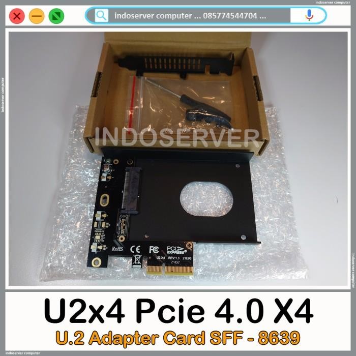 U2X4 Pcie 4.0 X4 U.2 Adapter Card Sff-8639 U2 Pcie Card Adapter For Ssd Sas Nvme 2,5Inch