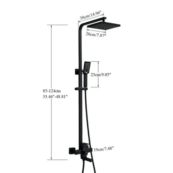 Shower Tiang Set Kran Panas Dingin Black Model toto