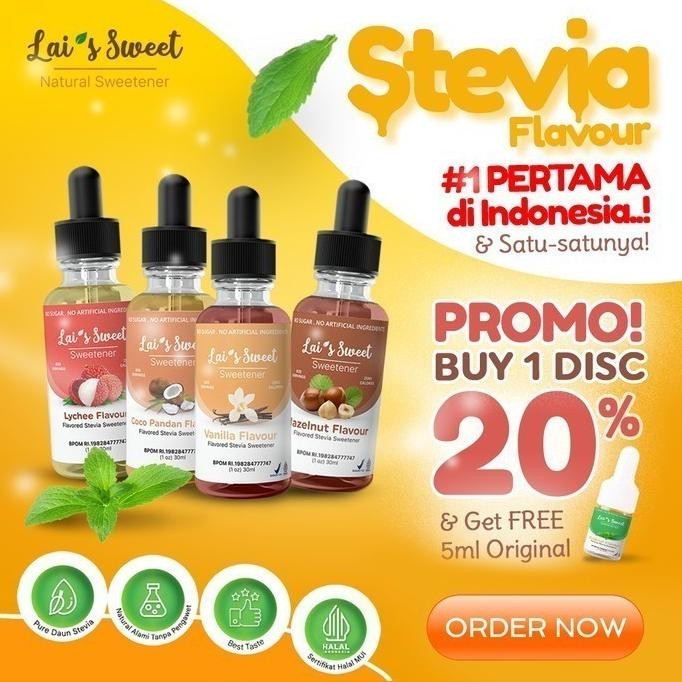 

Stevia Cair Vanilla Organic Flavor 5 Ml Combo 5 Botol