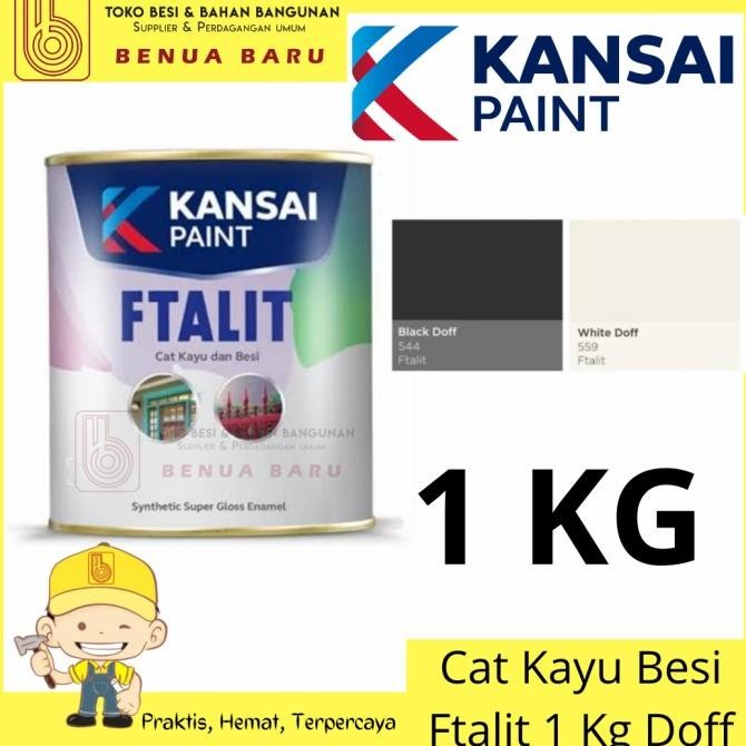 Cat Ftalit 1 kg White Doff Black Doff / Cat kayu dan besi Ftalit 1 kg EKSLUSIF |