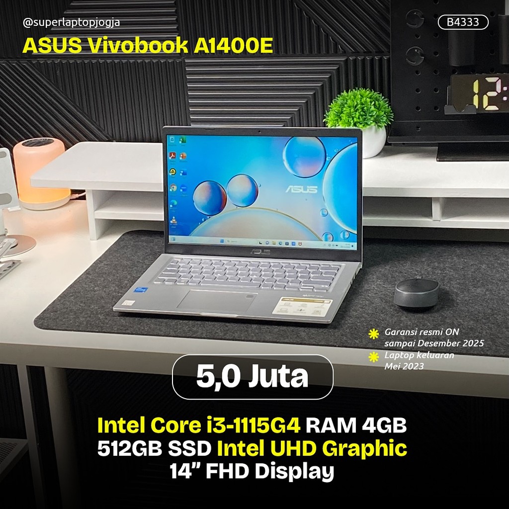 ASUS VivoBook A1400EA intel core i3 gen 11 ram 4gb ssd 512gb