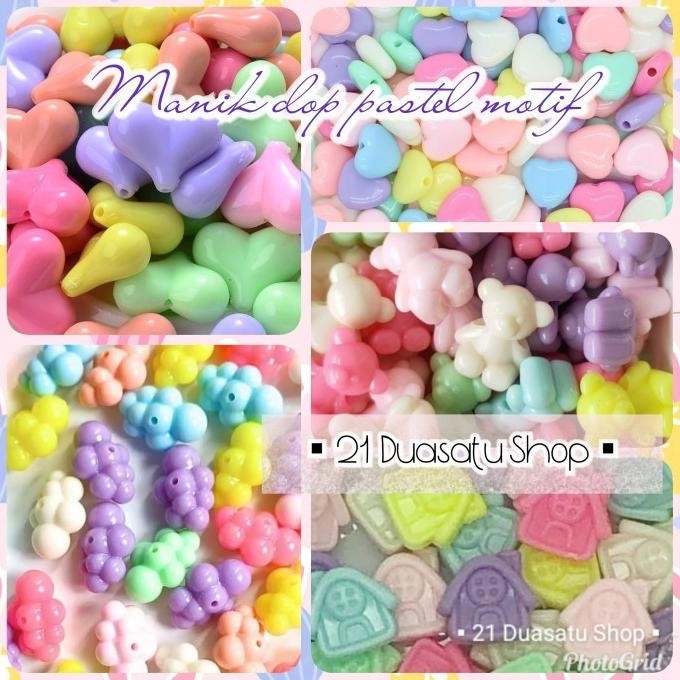 

Manik mote dop susu pastel love bintang aneka motif part 3/manik campur warna variasi kerajinan tangan