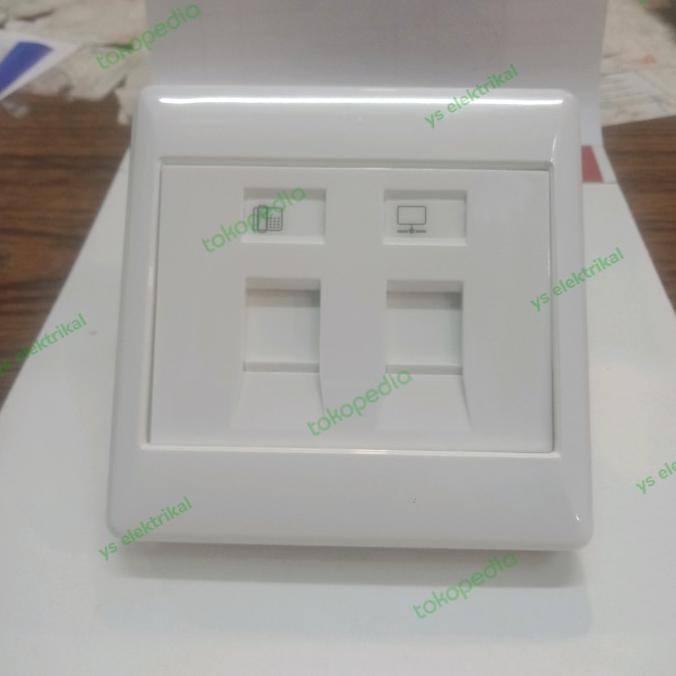 Stop Kontak Data Cat 6 + Telpon Boss/Outlet data Cat6 + telpon
