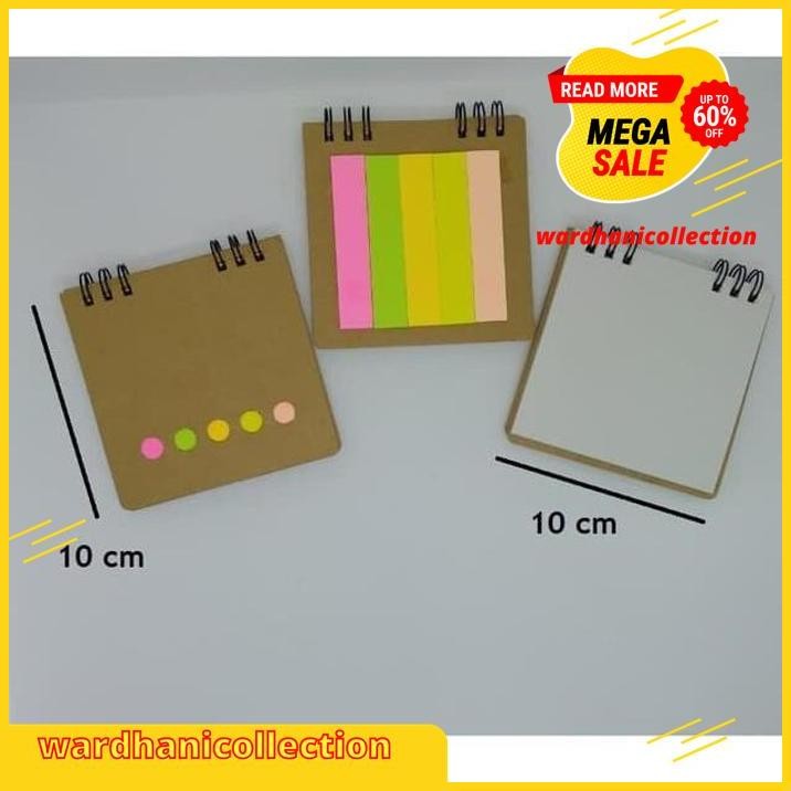 

BUKU NOTES + POST IT WARNA WARNI MEMO STICKY NOTE SOUVENIR POLOS H033 EKSLUSIF !